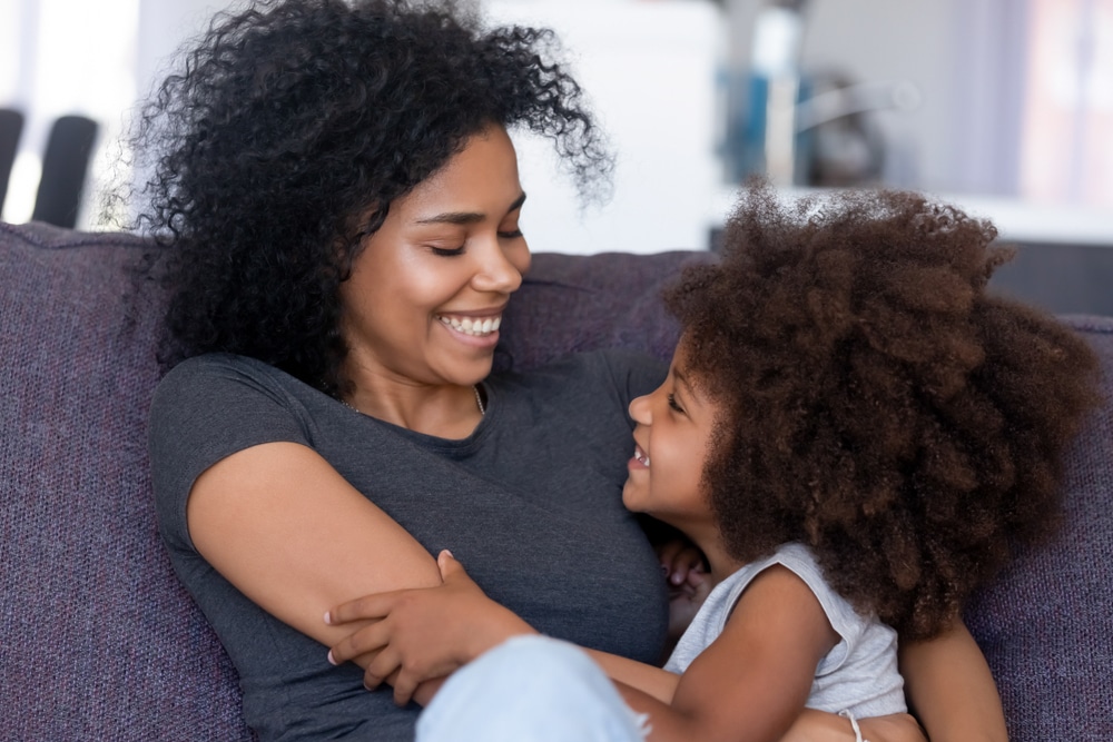 A mother and daughter sharing a quiet moment